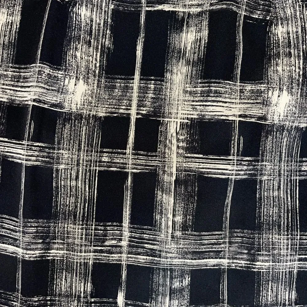 Elegant Silk Black and White Plaid Skirt Size 8